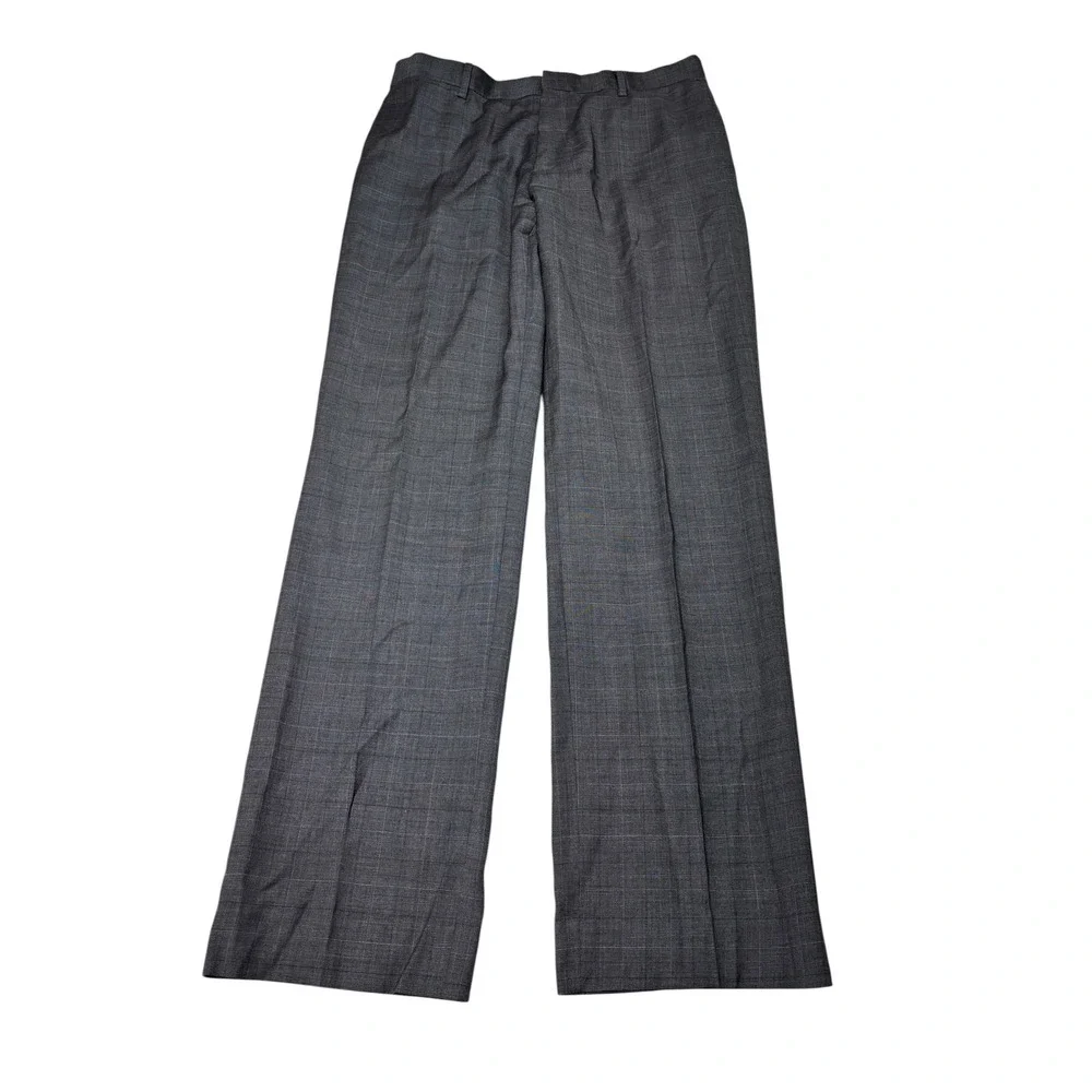 Banana Republic Classic Fit Grey Glen Plaid Wool Blend Dress Pants 33/34 Mens